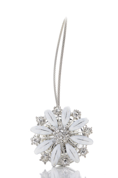 DÉCOPRO Magnetic Curtain and Drapery Tieback with Beautiful Rhinestone Daisy Design Tieback, Spread 8