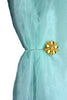 DÉCOPRO Magnetic Curtain and Drapery Tieback with Beautiful Rhinestone Daffodil Design Tieback, Spread 8