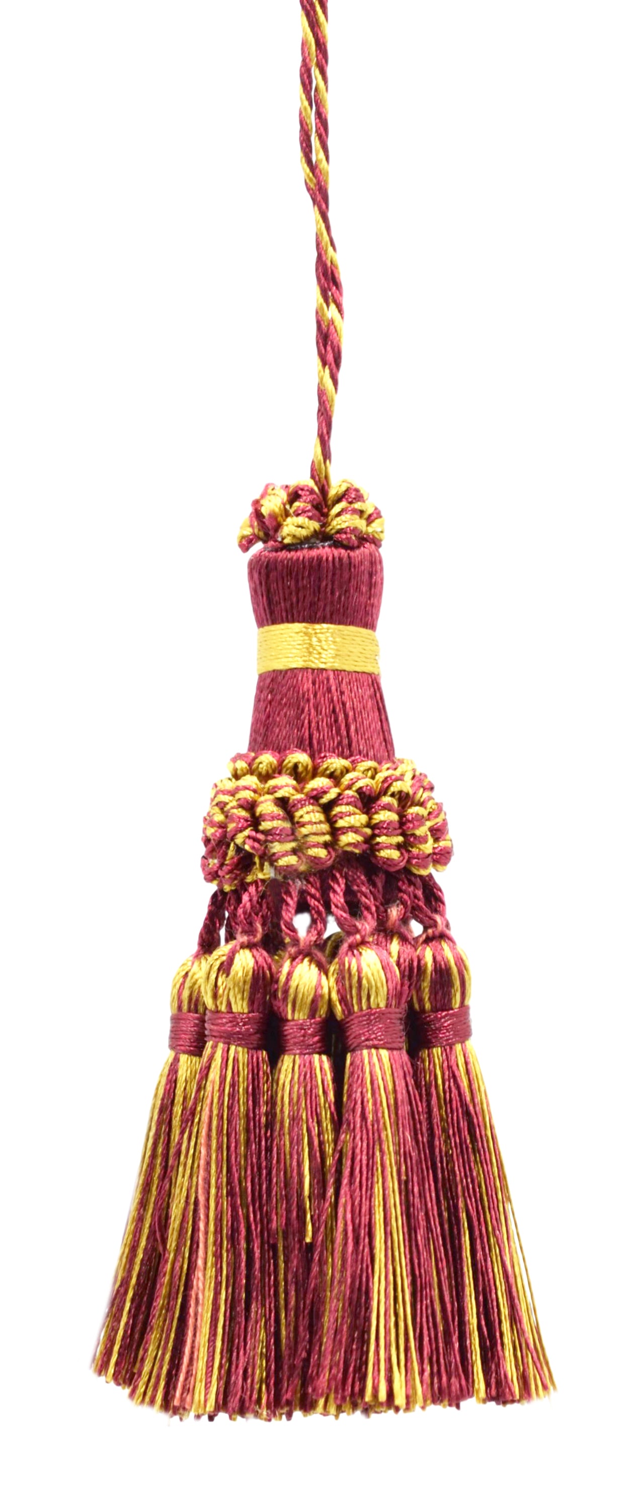 DÉCOPRO Noblesse Collection Elegant Hand Crafted 4" # NKT, Burgundy Gold Red #1253 (Carmine Red, Yellow Gold, Dark Red) | Set of 2 - DecoPro