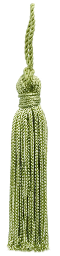 3" (7.5cm) Basic Chainette Tassel with 1" (2.5cm) Loop | Decorative Craft Tassel (RT03-RN) | Set of 10, #L26 Dark Sage Green Solid Dark Sage Green - DecoPro