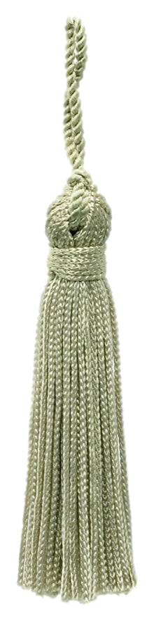 3" (7.5cm) Basic Chainette Tassel with 1" (2.5cm) Loop | Decorative Craft Tassel (RT03-RN) | Set of 10, #L47 Solid / Beige Olive Green - DecoPro