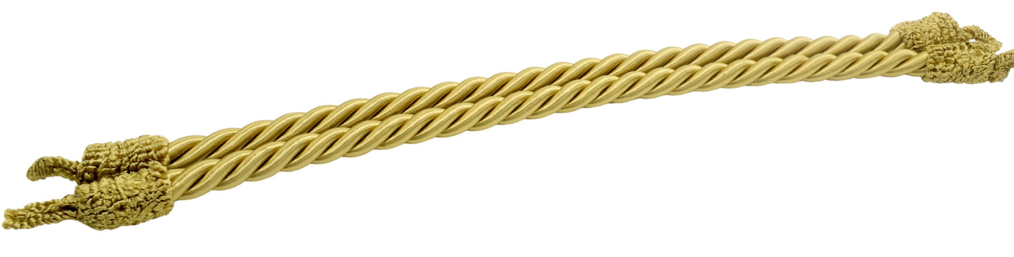 DÉCOPRO Beautifully Handcrafted Curtain and Drapery Decorative Rope Tieback, Spread 24" (61cm), 3/4" (1.5cm) Thick Cord # RTB075SPR24, Gold #107 Set of 10 - DecoPro
