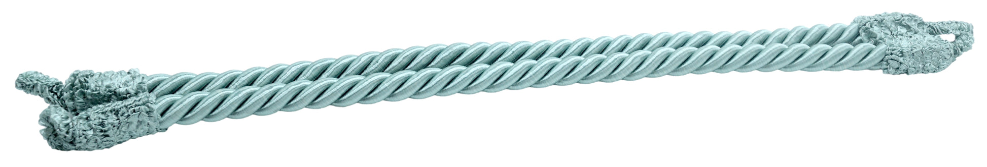DÉCOPRO Beautifully Handcrafted Curtain and Drapery Decorative Rope Tieback, Spread 24" (61cm), 3/4" (1.5cm) Thick Cord # RTB075SPR24, Seaside Blue #9535 (Light Blue, Light Green, Seafoam Green) Set of 10 - DecoPro