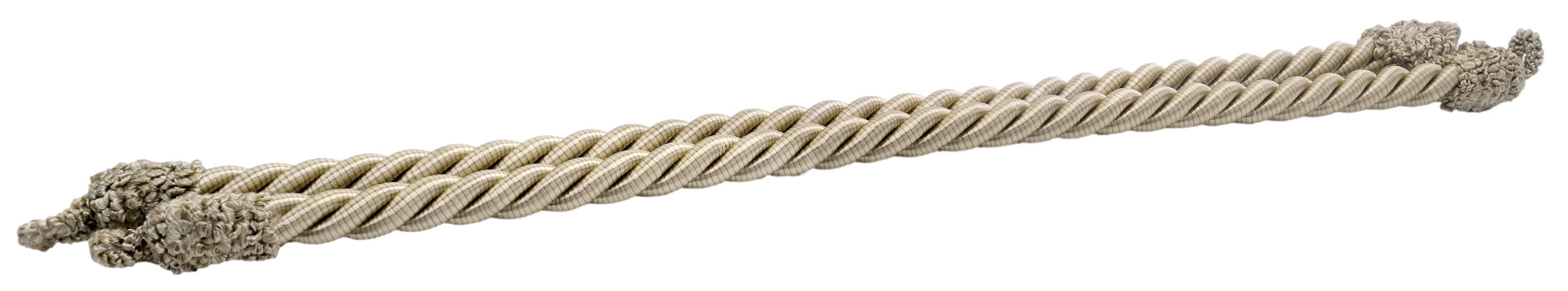 DÉCOPRO Beautifully Handcrafted Curtain and Drapery Decorative Rope Tieback, Spread 24" (61cm), 3/4" (1.5cm) Thick Cord # RTB075SPR24, Sand Beige #A10A8 Set of 2 - DecoPro