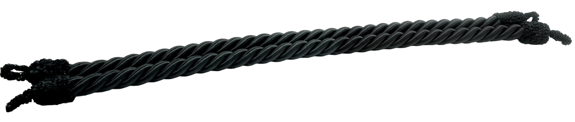 DÉCOPRO Beautifully Handcrafted Curtain and Drapery Decorative Rope Tieback, Spread 24" (61cm), 3/4" (1.5cm) Thick Cord # RTB075SPR24, Pure Black #K9 (Jet Black) Set of 4 - DecoPro