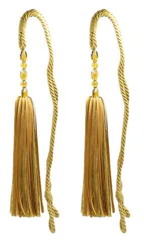 DÉCOPRO Decorative Ribbon Curtain & Drapery Tassel Tieback with Beautiful Amber Glass Beads, Tassel Length 10