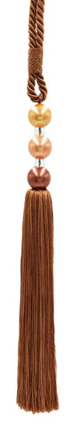 DÉCOPRO Sleek and Silky Curtain & Drapery Tassel Tieback with Handcrafted Triple Ball Design, Tassel Length 9