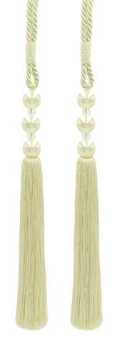 DÉCOPRO Sleek and Silky Curtain & Drapery Tassel Tieback with Handcrafted Triple Ball Design, Tassel Length 9