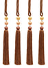 DÉCOPRO Sleek and Silky Curtain & Drapery Tassel Tieback with Handcrafted Triple Ball Design, Tassel Length 9