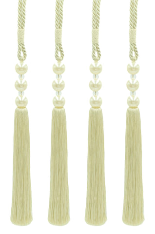 DÉCOPRO Sleek and Silky Curtain & Drapery Tassel Tieback with Handcrafted Triple Ball Design, Tassel Length 9