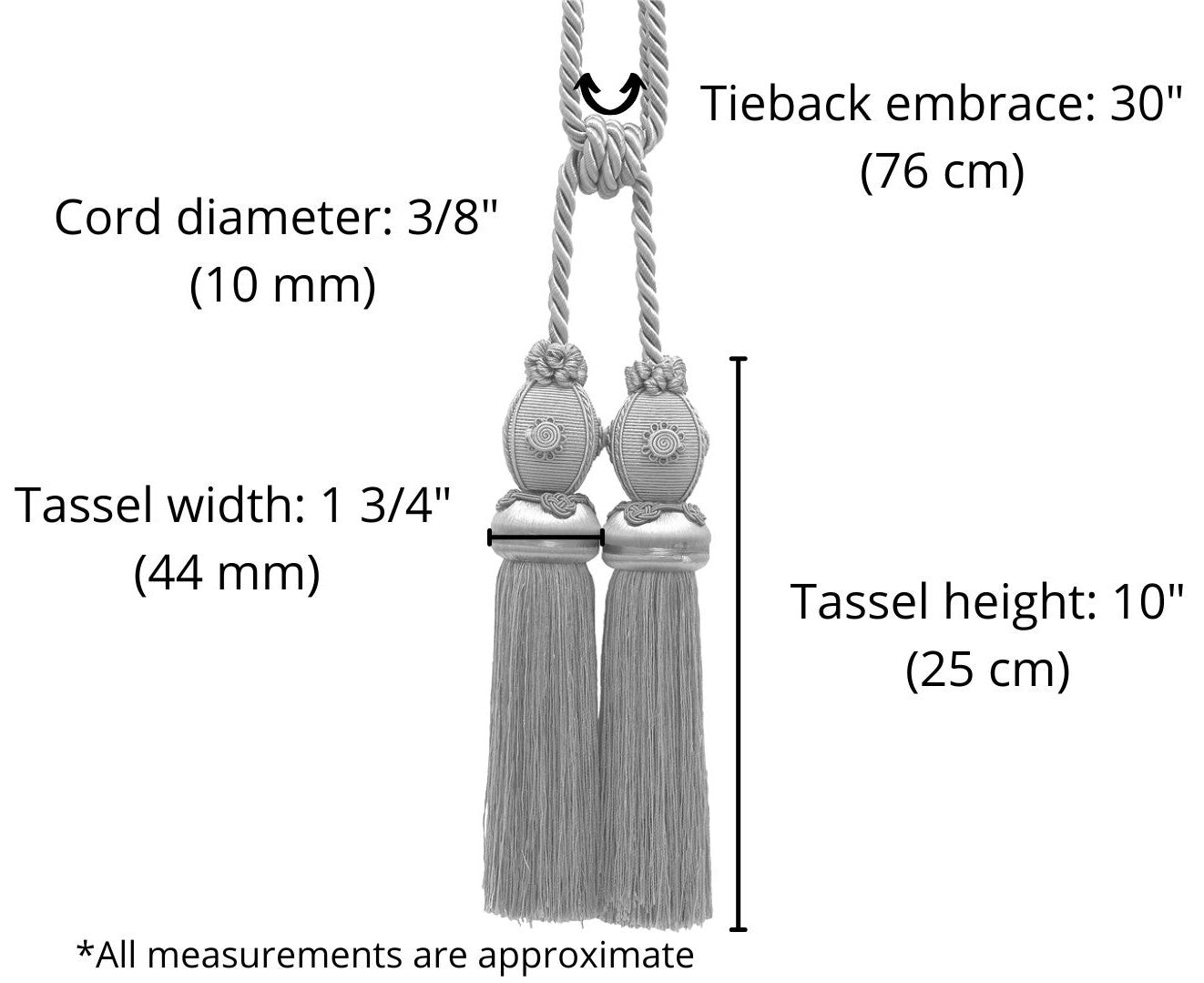 DÉCOPRO Baroque Collection Decorative Double Curtain & Drapery Tassel Tieback with Medallions, Tassel Length 10" (25cm), Spread 30" (76cm) # TBB2, Rose Bouquet Red #7953 (Crimson Red, Rose Pink, Light Pink) | Sold Individually - DecoPro
