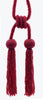 DÉCOPRO Opulent Beaded Curtain Double Tassel Tieback, Handcrafted with Elaborately Hand-strung Glass Seed Beads, Tassel Length 4 1/2