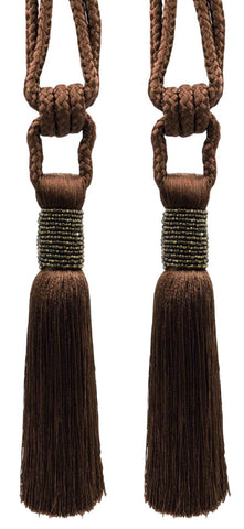 DÉCOPRO Classic Beaded Curtain Tassel Tieback, Handcrafted with Diamond Braided Cord and Seed Bead Vintage Design, Tassel Length 7