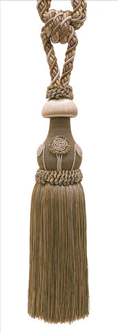 DÉCOPRO Exquisite Curtain Tassel Tieback with Floral Design - Elegant Handmade Drapery Accessory, Tassel Length 12
