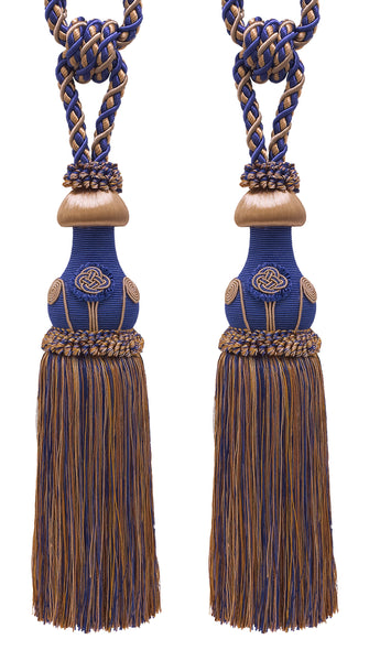 DÉCOPRO Exquisite Curtain Tassel Tieback with Floral Design - Elegant Handmade Drapery Accessory, Tassel Length 12