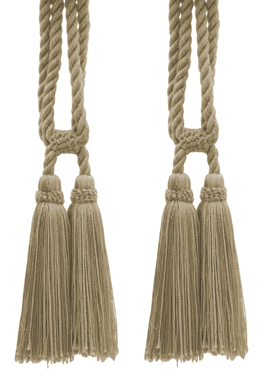 Chairties Rope Traditional Cotton Double Tassel Curtain & Drapery Tassel Tieback ...