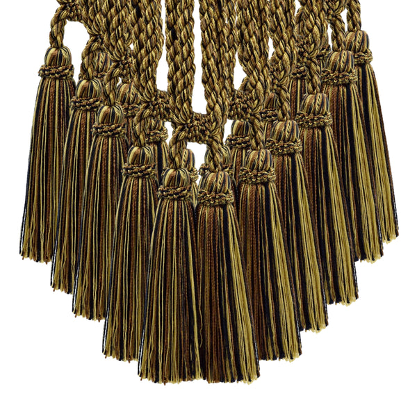 DÉCOPRO Traditional Cotton Double Tassel Curtain & Drapery Tassel Tieback, Tassel Length 5 1/2