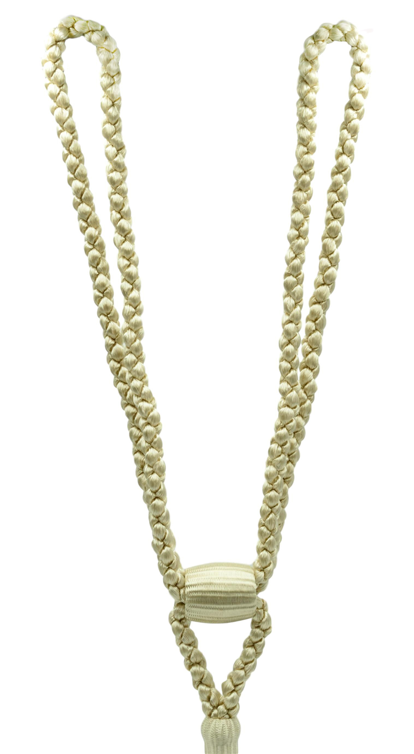 DÉCOPRO Beautiful Curtain & Drapery Tassel Tieback, Adjustable Cord Length with Elegant Bullion Design, Tassel Length 5 1/2" (14cm), Spread 24" (61cm) # TBC055SPR24 Cream Ivory #A2 (Ivory / Cream) | Set of 4 - DecoPro