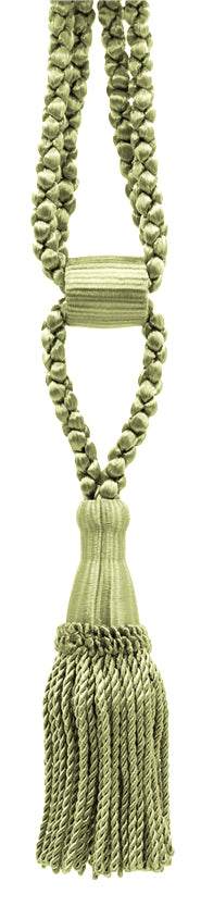 DÉCOPRO Beautiful Curtain & Drapery Tassel Tieback, Adjustable Cord Length with Elegant Bullion Design, Tassel Length 5 1/2" (14cm), Spread 24" (61cm) # TBC055SPR24 Beige Green #L47 (Beige Olive Green) | Sold Individually - DecoPro