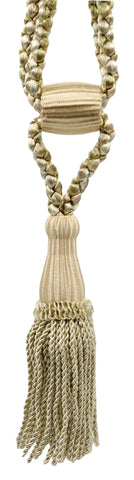 DÉCOPRO Beautiful Curtain & Drapery Tassel Tieback, Adjustable Cord Length with Elegant Bullion Design, Tassel Length 5 1/2