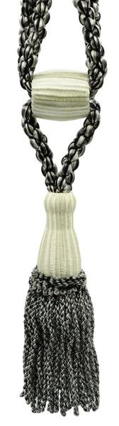 DÉCOPRO Beautiful Curtain & Drapery Tassel Tieback, Adjustable Cord Length with Elegant Bullion Design, Tassel Length 5 1/2