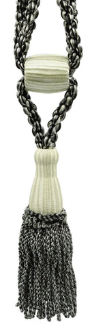 DÉCOPRO Beautiful Curtain & Drapery Tassel Tieback, Adjustable Cord Length with Elegant Bullion Design, Tassel Length 5 1/2