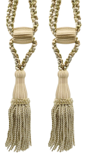 DÉCOPRO Beautiful Curtain & Drapery Tassel Tieback, Adjustable Cord Length with Elegant Bullion Design, Tassel Length 5 1/2