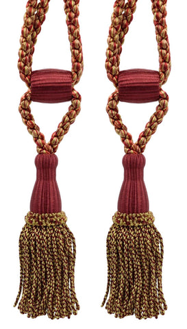 DÉCOPRO Beautiful Curtain & Drapery Tassel Tieback, Adjustable Cord Length with Elegant Bullion Design, Tassel Length 5 1/2