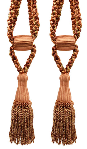 DÉCOPRO Beautiful Curtain & Drapery Tassel Tieback, Adjustable Cord Length with Elegant Bullion Design, Tassel Length 5 1/2