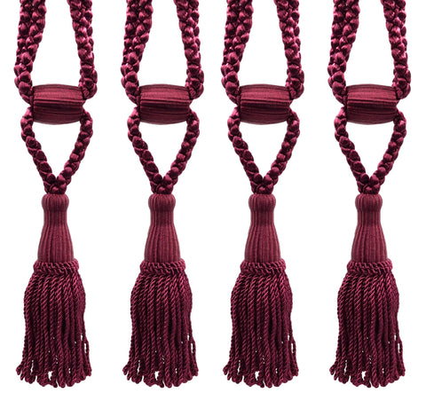 DÉCOPRO Beautiful Curtain & Drapery Tassel Tieback, Adjustable Cord Length with Elegant Bullion Design, Tassel Length 5 1/2
