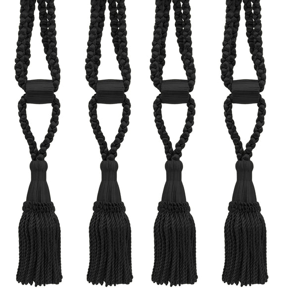 DÉCOPRO Beautiful Curtain & Drapery Tassel Tieback, Adjustable Cord Length with Elegant Bullion Design, Tassel Length 5 1/2