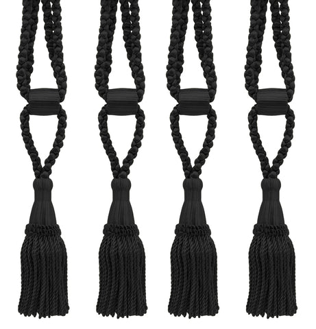 DÉCOPRO Beautiful Curtain & Drapery Tassel Tieback, Adjustable Cord Length with Elegant Bullion Design, Tassel Length 5 1/2