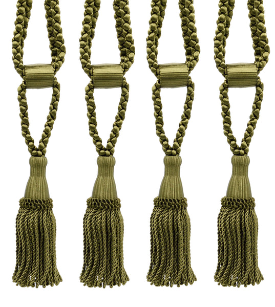 DÉCOPRO Beautiful Curtain & Drapery Tassel Tieback, Adjustable Cord Length with Elegant Bullion Design, Tassel Length 5 1/2