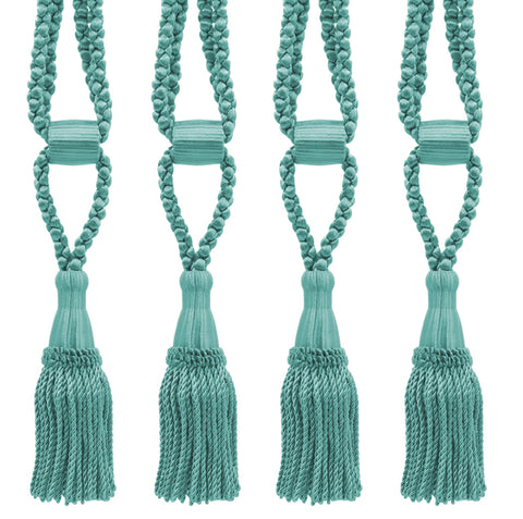 DÉCOPRO Beautiful Curtain & Drapery Tassel Tieback, Adjustable Cord Length with Elegant Bullion Design, Tassel Length 5 1/2
