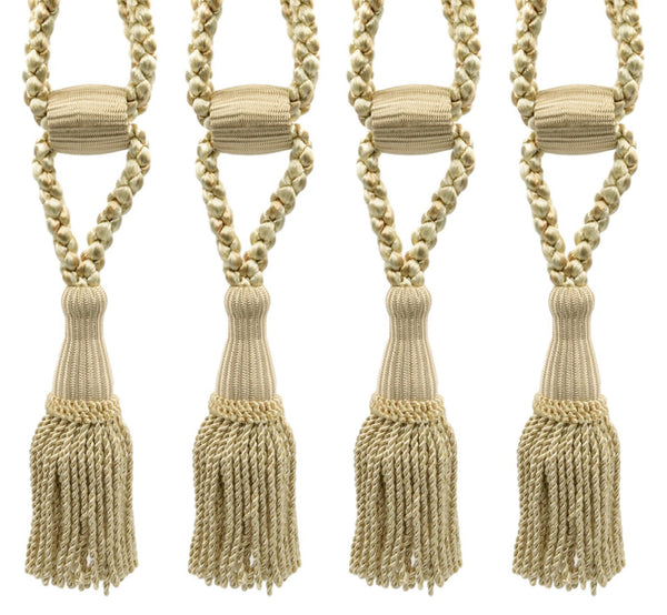DÉCOPRO Beautiful Curtain & Drapery Tassel Tieback, Adjustable Cord Length with Elegant Bullion Design, Tassel Length 5 1/2