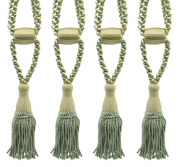 DÉCOPRO Beautiful Curtain & Drapery Tassel Tieback, Adjustable Cord Length with Elegant Bullion Design, Tassel Length 5 1/2