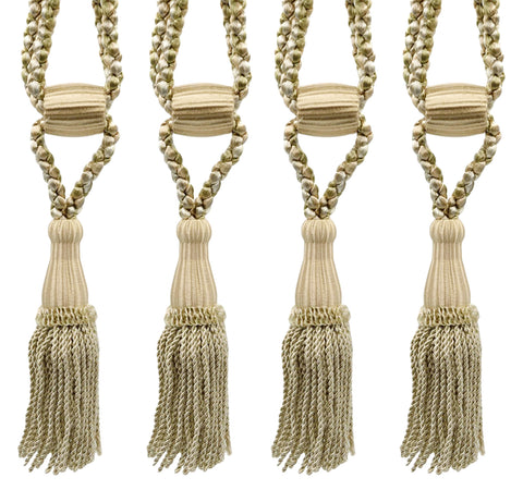 DÉCOPRO Beautiful Curtain & Drapery Tassel Tieback, Adjustable Cord Length with Elegant Bullion Design, Tassel Length 5 1/2