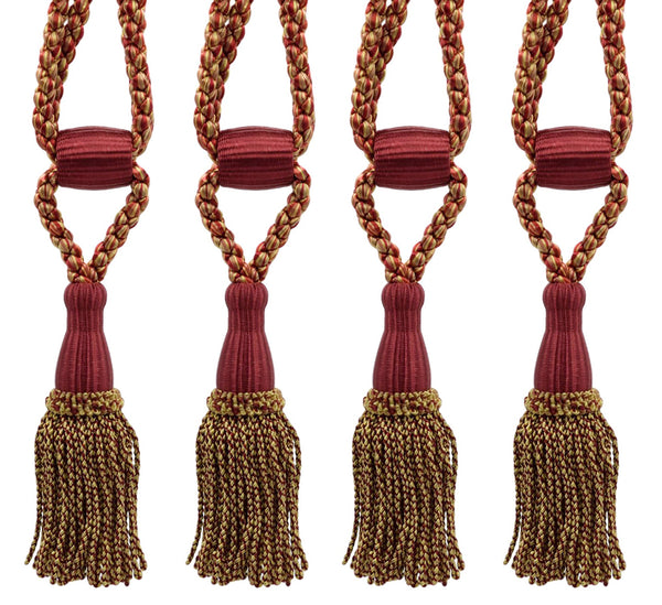 DÉCOPRO Beautiful Curtain & Drapery Tassel Tieback, Adjustable Cord Length with Elegant Bullion Design, Tassel Length 5 1/2