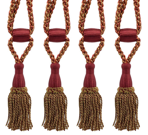 DÉCOPRO Beautiful Curtain & Drapery Tassel Tieback, Adjustable Cord Length with Elegant Bullion Design, Tassel Length 5 1/2