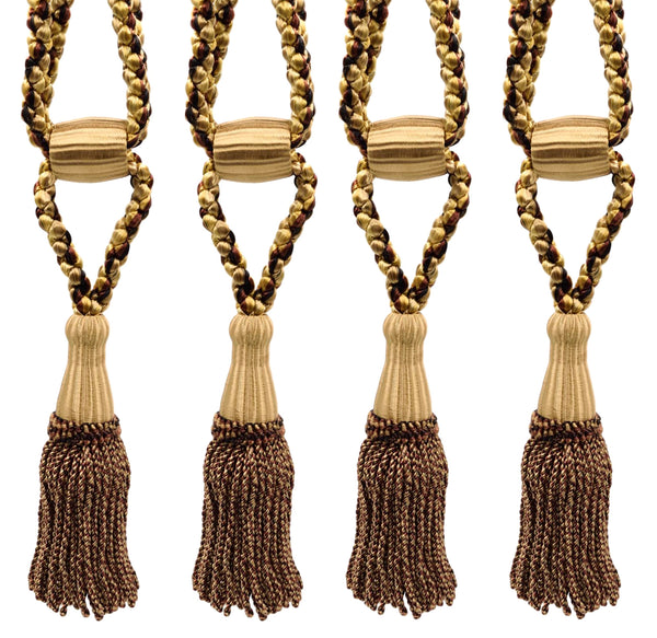 DÉCOPRO Beautiful Curtain & Drapery Tassel Tieback, Adjustable Cord Length with Elegant Bullion Design, Tassel Length 5 1/2