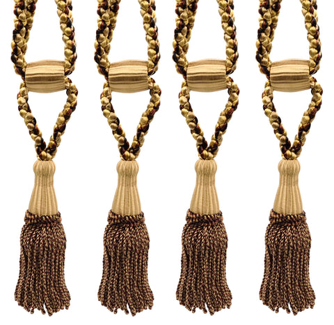 DÉCOPRO Beautiful Curtain & Drapery Tassel Tieback, Adjustable Cord Length with Elegant Bullion Design, Tassel Length 5 1/2