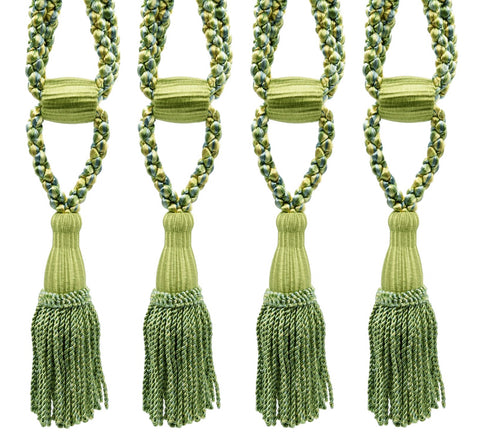 DÉCOPRO Beautiful Curtain & Drapery Tassel Tieback, Adjustable Cord Length with Elegant Bullion Design, Tassel Length 5 1/2