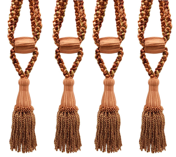 DÉCOPRO Beautiful Curtain & Drapery Tassel Tieback, Adjustable Cord Length with Elegant Bullion Design, Tassel Length 5 1/2