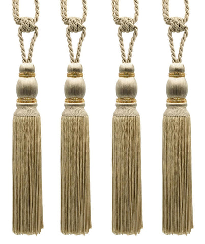 DÉCOPRO Contemporary Small Beaded Tassel Curtain and Draperys with elaborately handcrafted seed bead design Tassel Tieback, Tassel Length 7 1/2