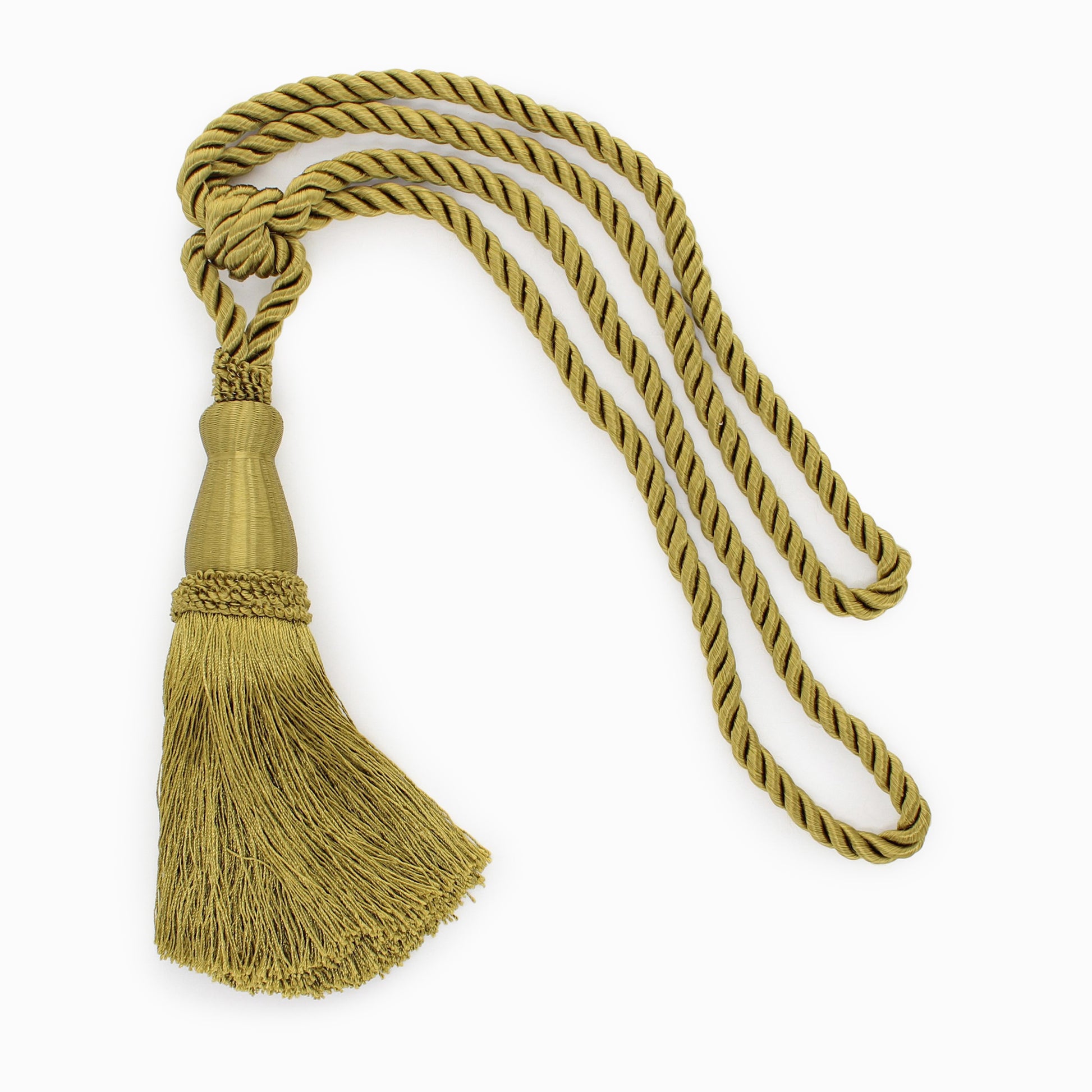 DÉCOPRO Elegant Lustrous Curtain Tassel Tieback, Tassel Length 8 1/2" (21.5cm), Spread 30" (76cm) # TBC085 Dark Olive Green #9628 (Dark Yellow Green) | Sold Individually - DecoPro