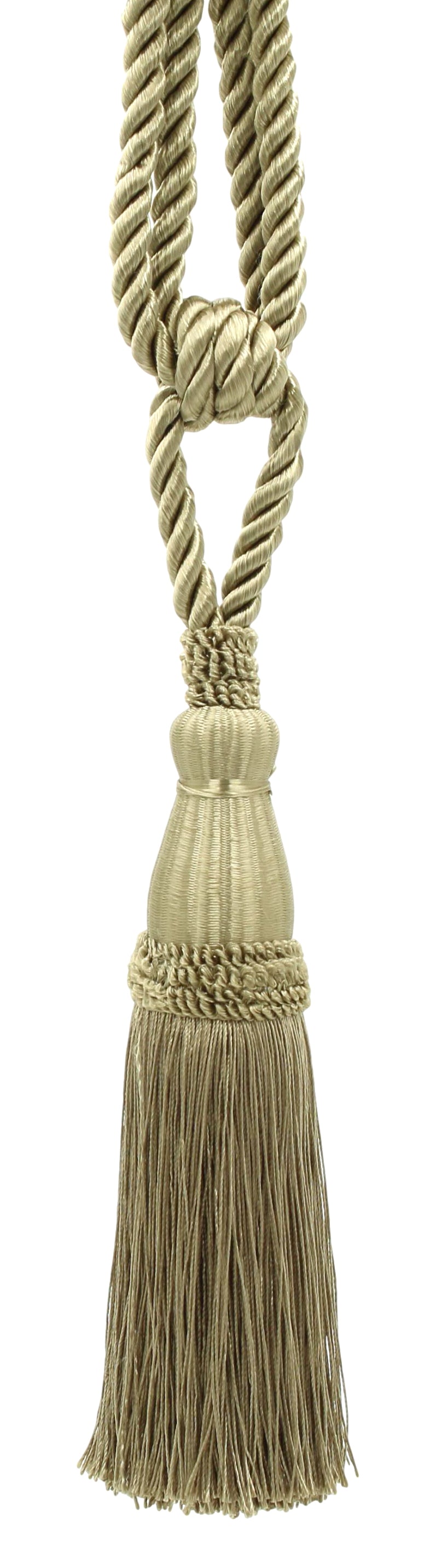 DÉCOPRO Elegant Lustrous Curtain Tassel Tieback, Tassel Length 8 1/2" (21.5cm), Spread 30" (76cm) # TBC085 Sandstone Beige #A10 (Light Tan Beige) | Set of 4 - DecoPro