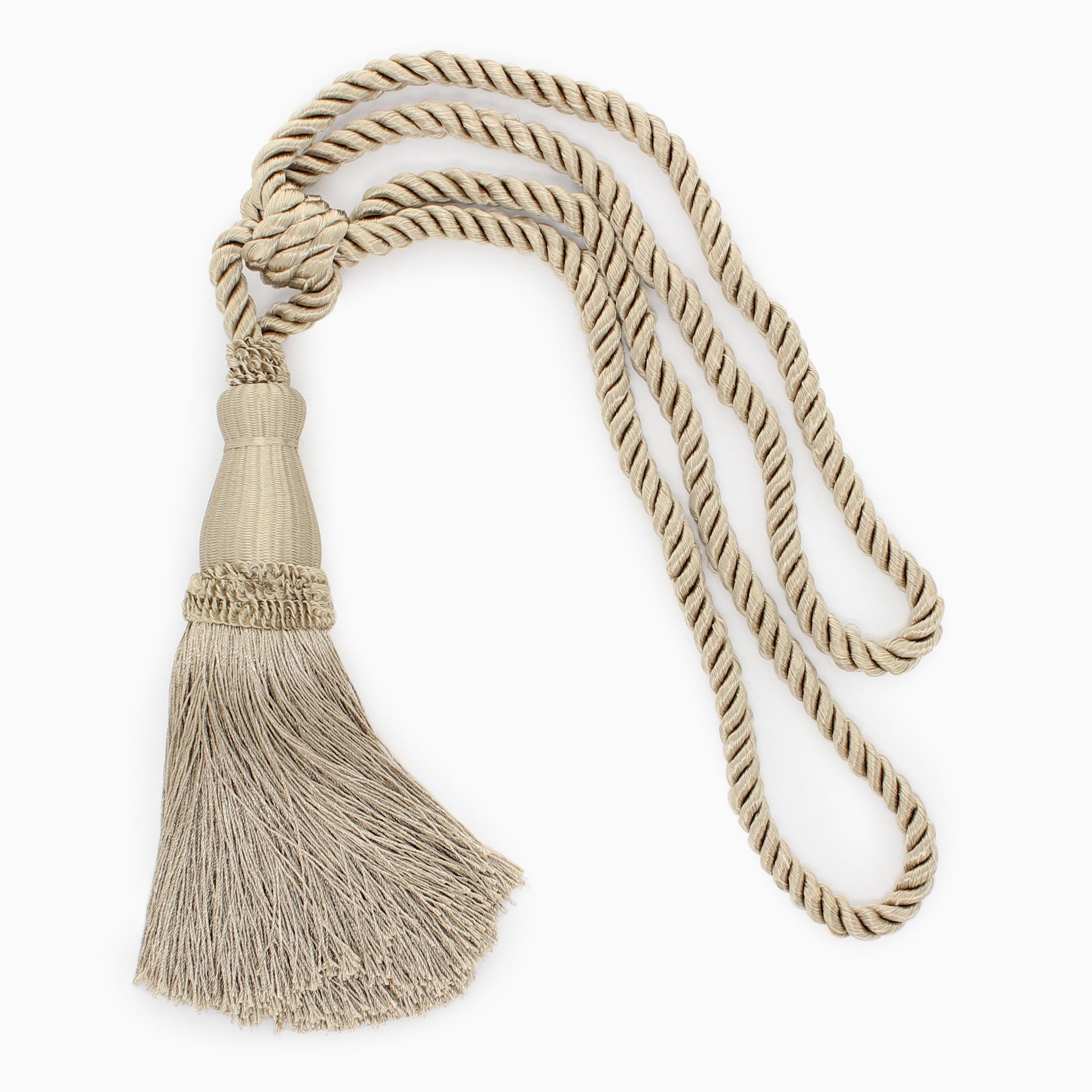 DÉCOPRO Elegant Lustrous Curtain Tassel Tieback, Tassel Length 8 1/2" (21.5cm), Spread 30" (76cm) # TBC085 Sandstone Beige #A10 (Light Tan Beige) | Sold Individually - DecoPro