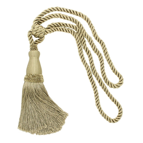 DÉCOPRO Elegant Lustrous Curtain Tassel Tieback, Tassel Length 8 1/2" (21.5cm), Spread 30" (76cm) # TBC085 Sandstone Beige #A10 (Light Tan Beige) | Sold Individually - DecoPro