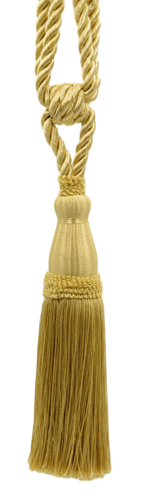 DÉCOPRO Elegant Lustrous Curtain Tassel Tieback, Tassel Length 8 1/2" (21.5cm), Spread 30" (76cm) # TBC085 Light Gold #B7 (Light Yellow Gold) | Set of 2 - DecoPro