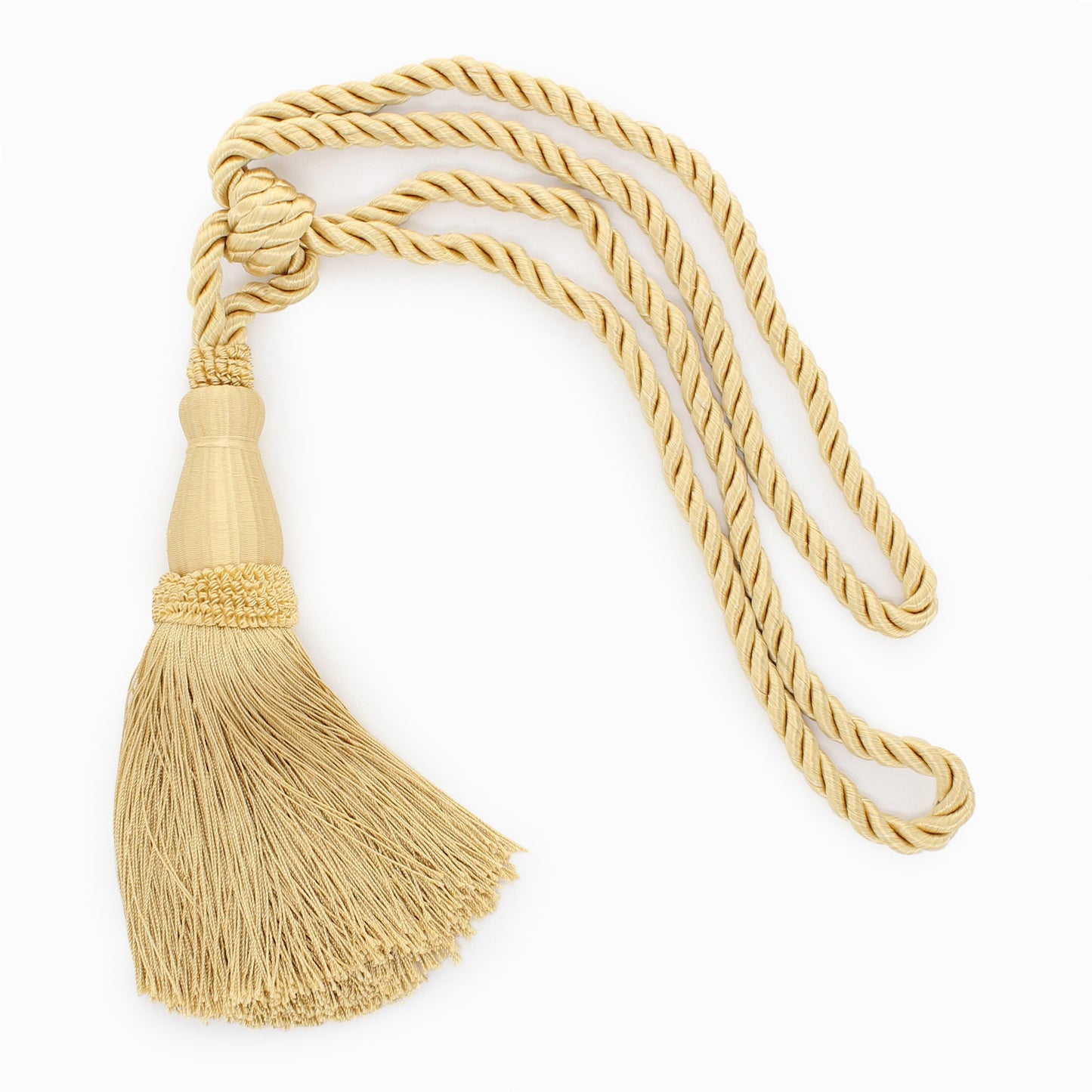 DÉCOPRO Elegant Lustrous Curtain Tassel Tieback, Tassel Length 8 1/2" (21.5cm), Spread 30" (76cm) # TBC085 Light Gold #B7 (Light Yellow Gold) | Set of 4 - DecoPro